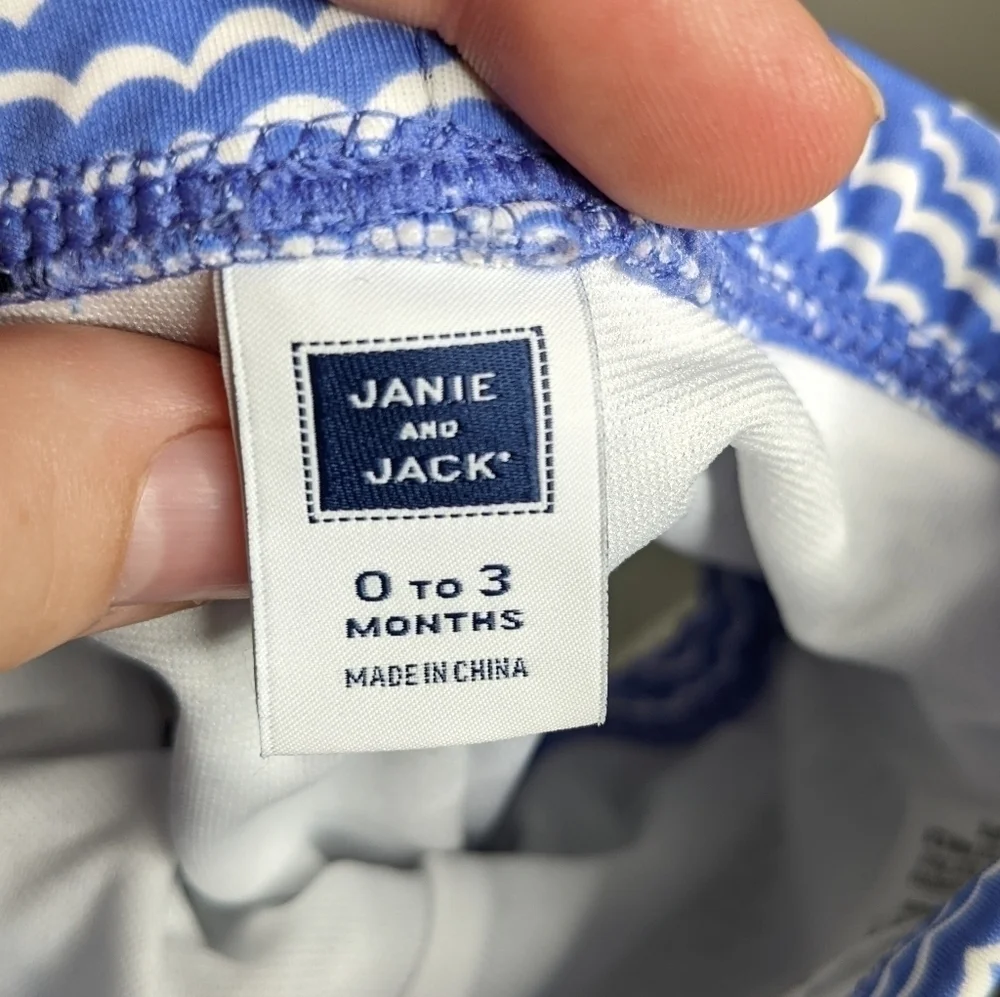 Janie and Jack blue white whale swim bottoms 0-3mo